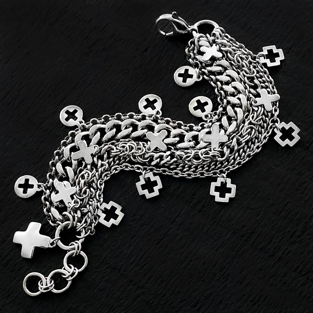 ROGUE Crosses Charm Bracelet