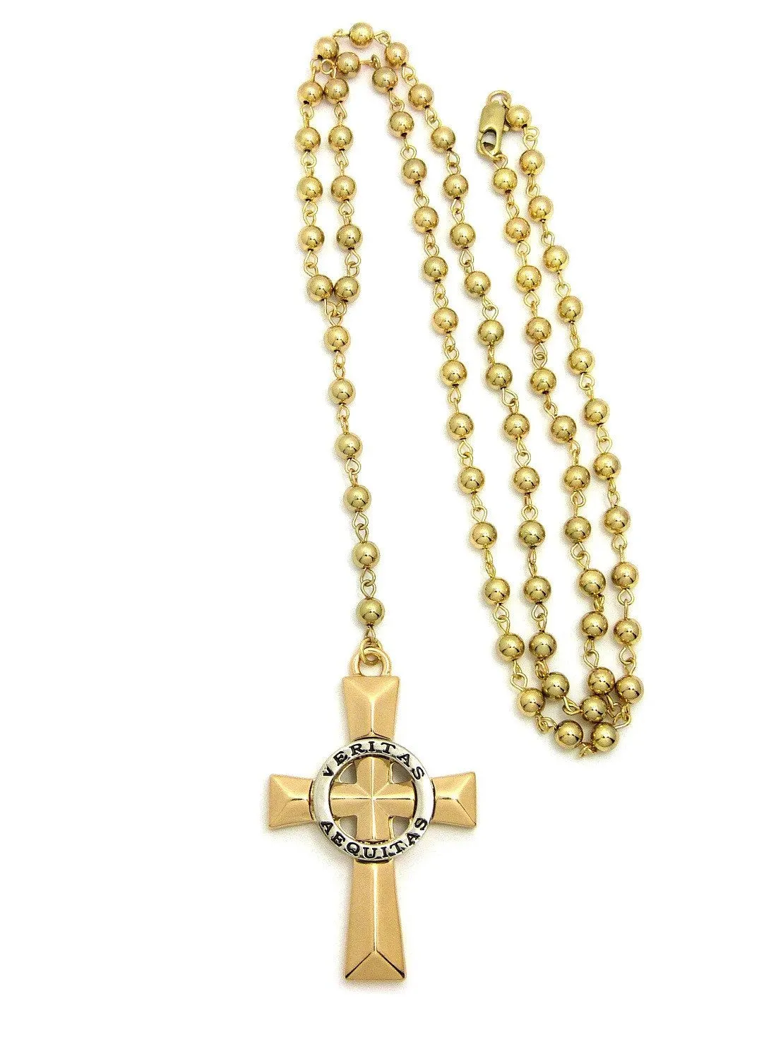 Rosary Bead Cross (Gold)