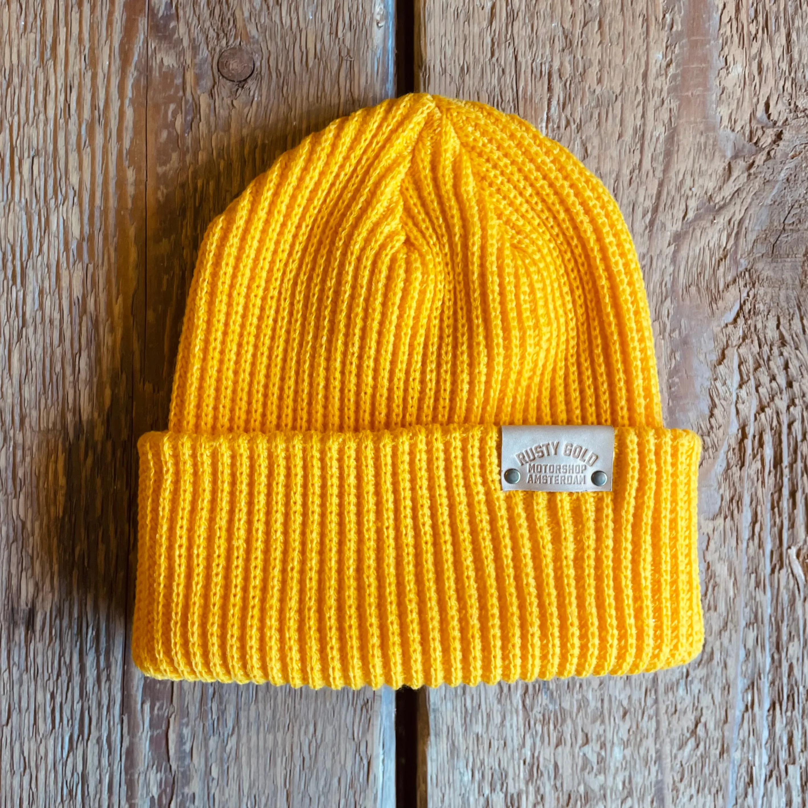 Rusty Gold Rib Beanie Golden Yellow