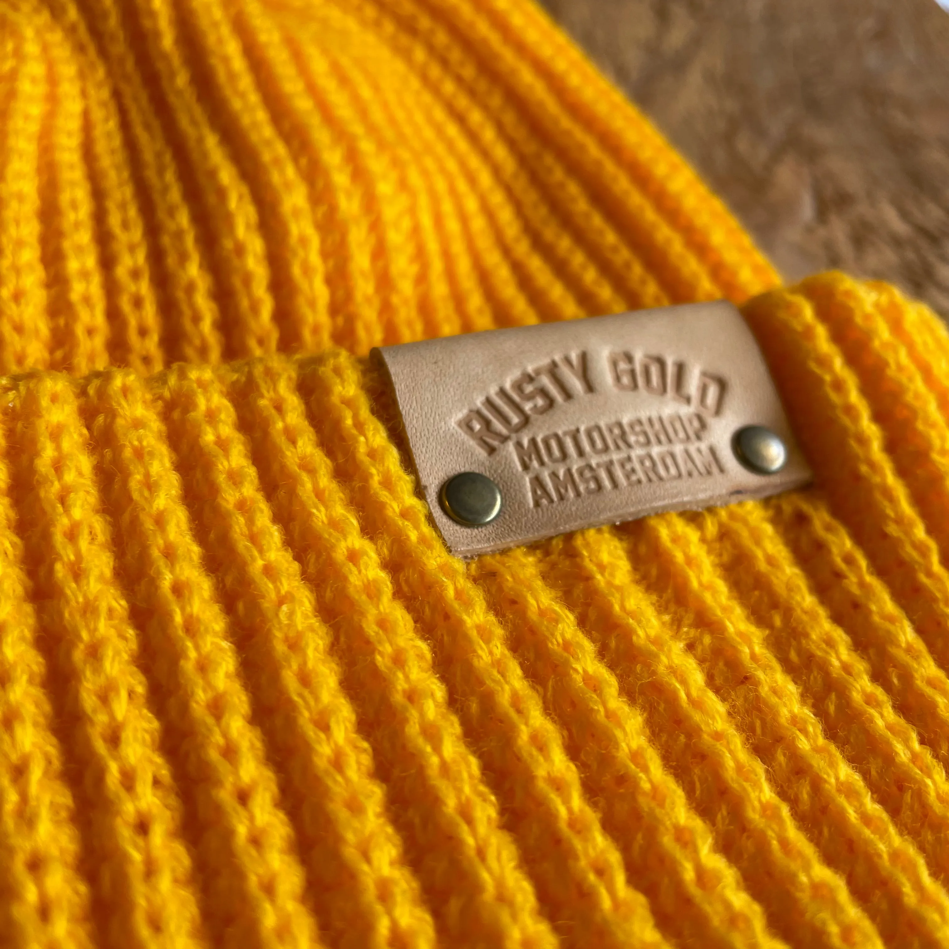 Rusty Gold Rib Beanie Golden Yellow