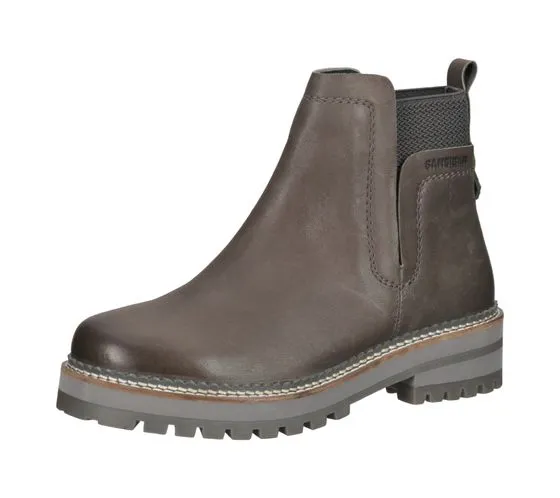 SANSIBAR Botines de mujer zapatos de piel auténtica Botas Chelsea botas de otoño marrón o gris