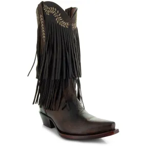 Santa Fe Two Layer Fringe Cowgirl Boots M50035