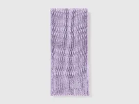 Scarf with rhinestone logo - Lilac | Benetton