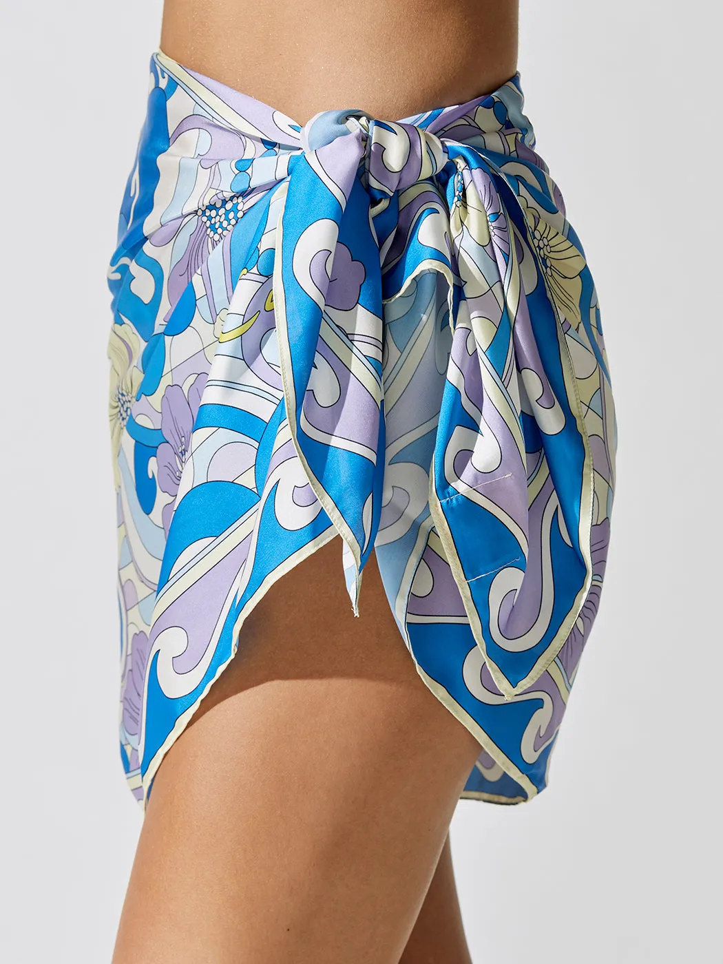 Short Silky Scarf - Ocean