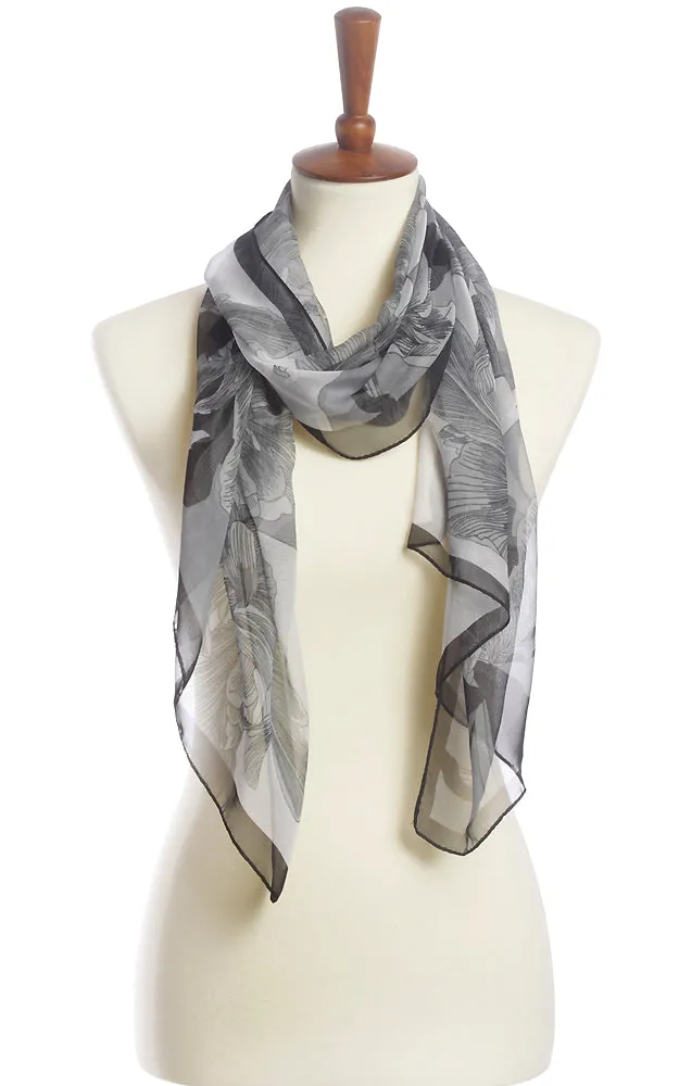 SPOS4914 Silky Flower Printed Scarf