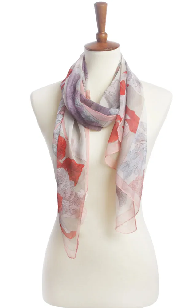 SPOS4914 Silky Flower Printed Scarf