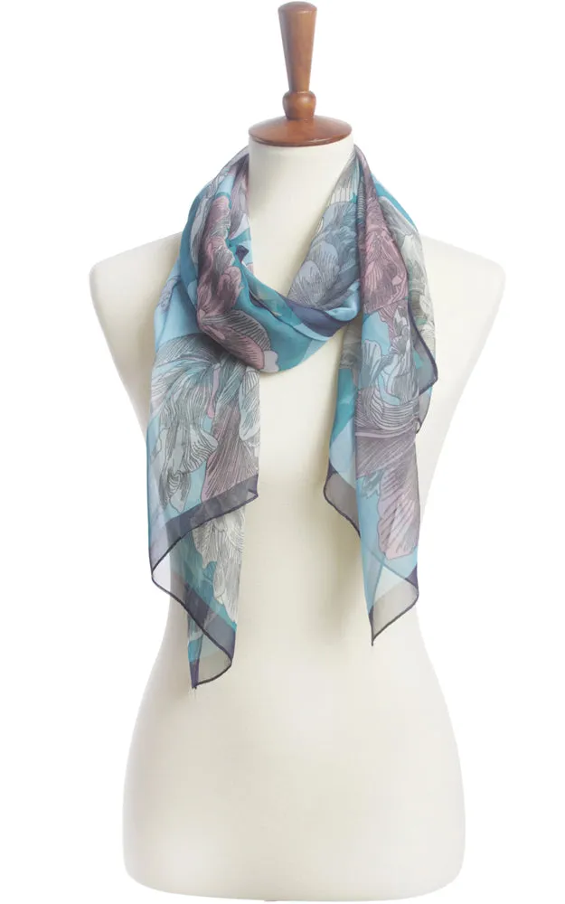 SPOS4914 Silky Flower Printed Scarf