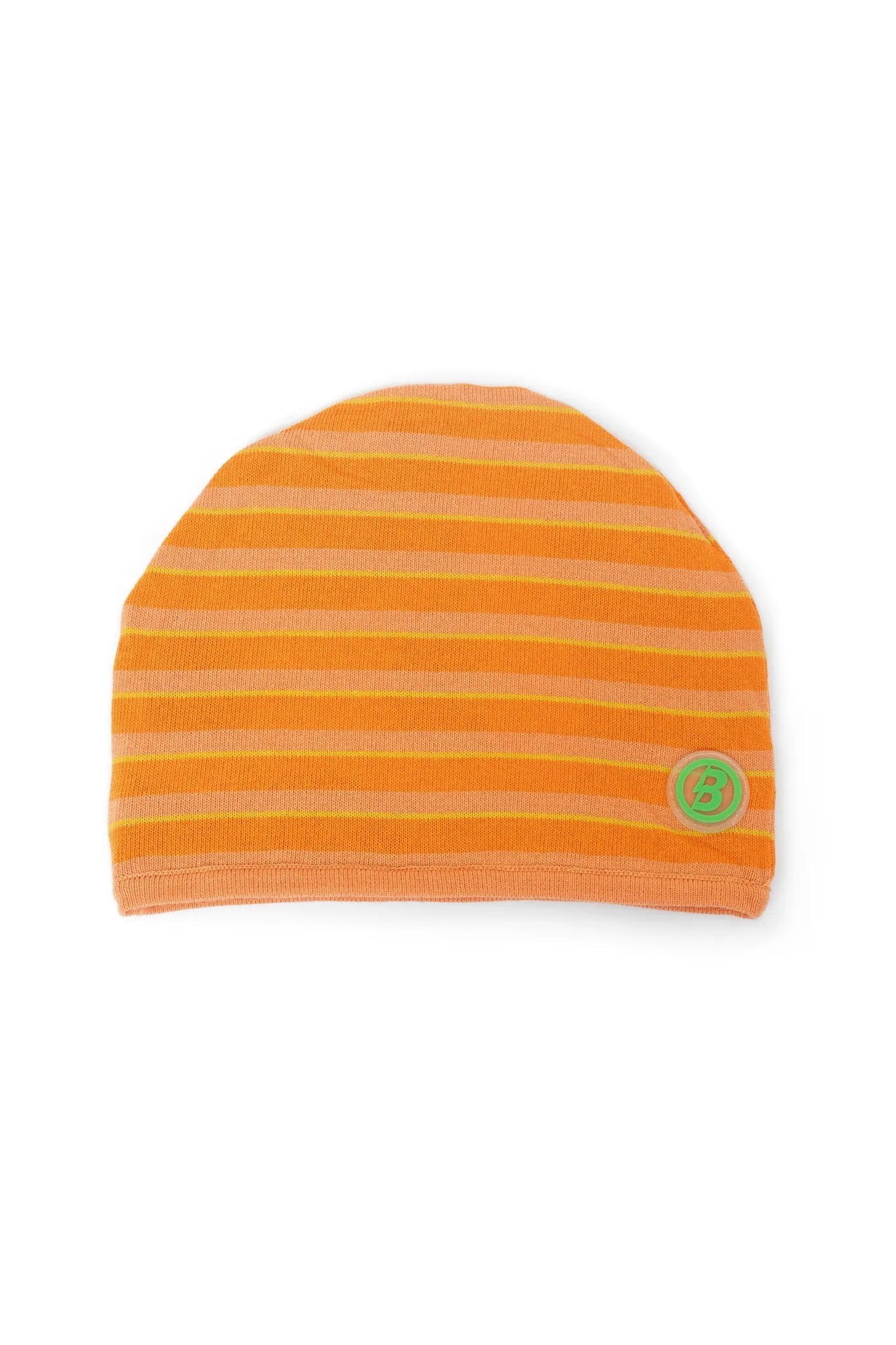 STRIPED KNIT BEANIE (ORANGE/GREEN)