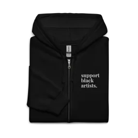 Support Black Artists Embroidered Zip-Up Hoodie