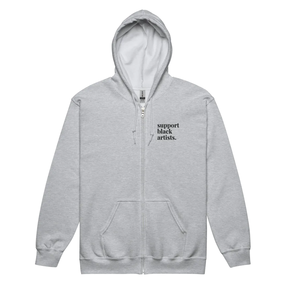 Support Black Artists Embroidered Zip-Up Hoodie