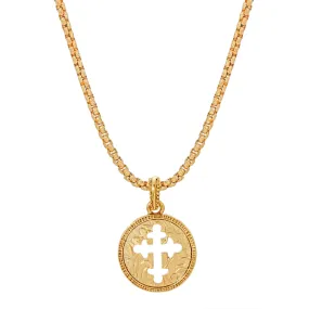 Symbols Of Faith Budded Gold Cross Pendant Necklace 20