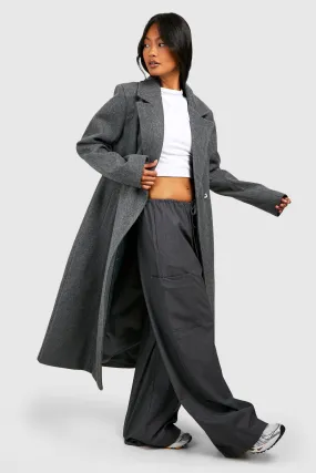 Tailored Wool Look Maxi Coat