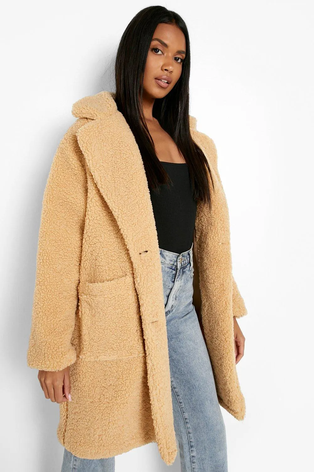 Teddy Faux Fur Double Breasted Coat