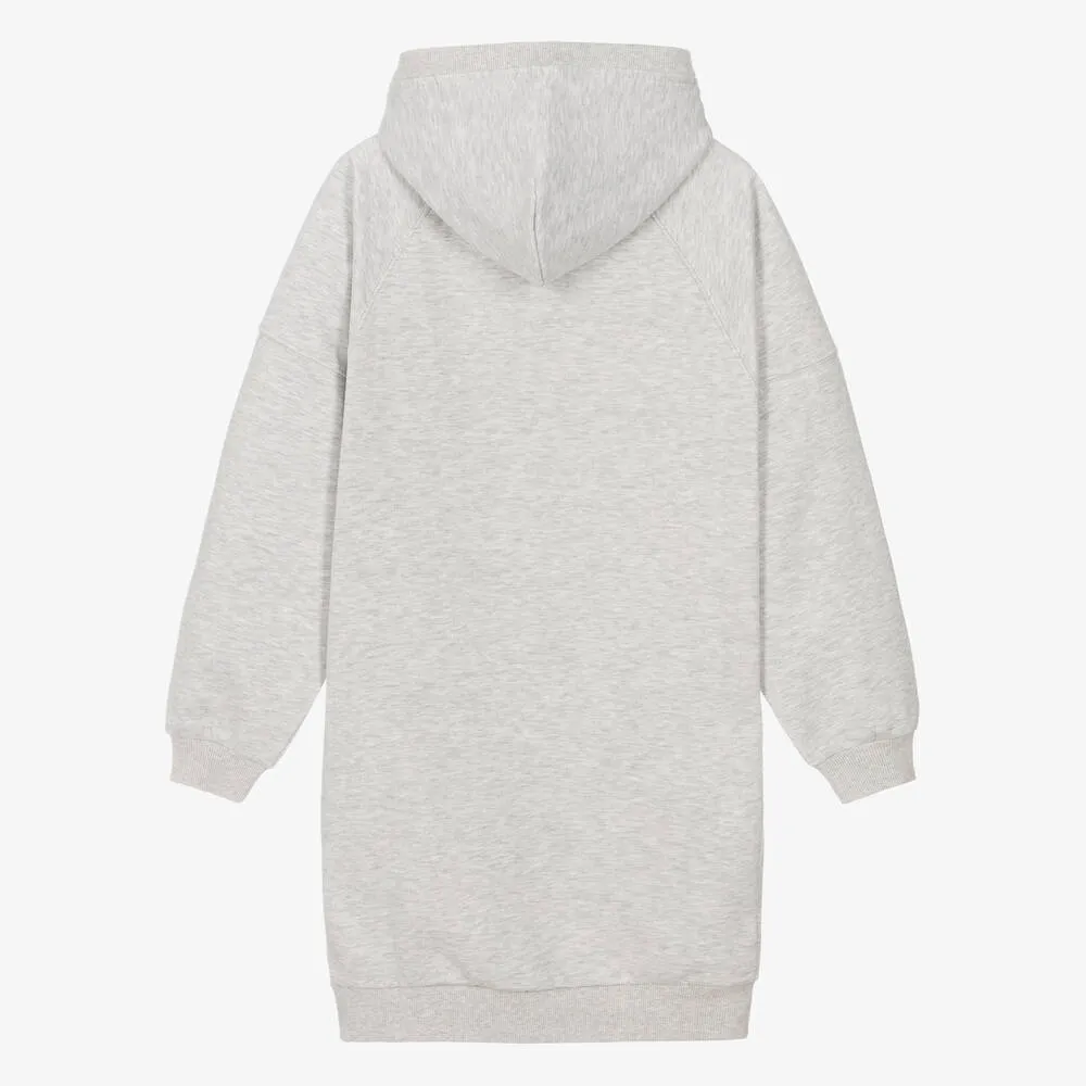 Teen Girls Grey Cotton Hoodie Dress