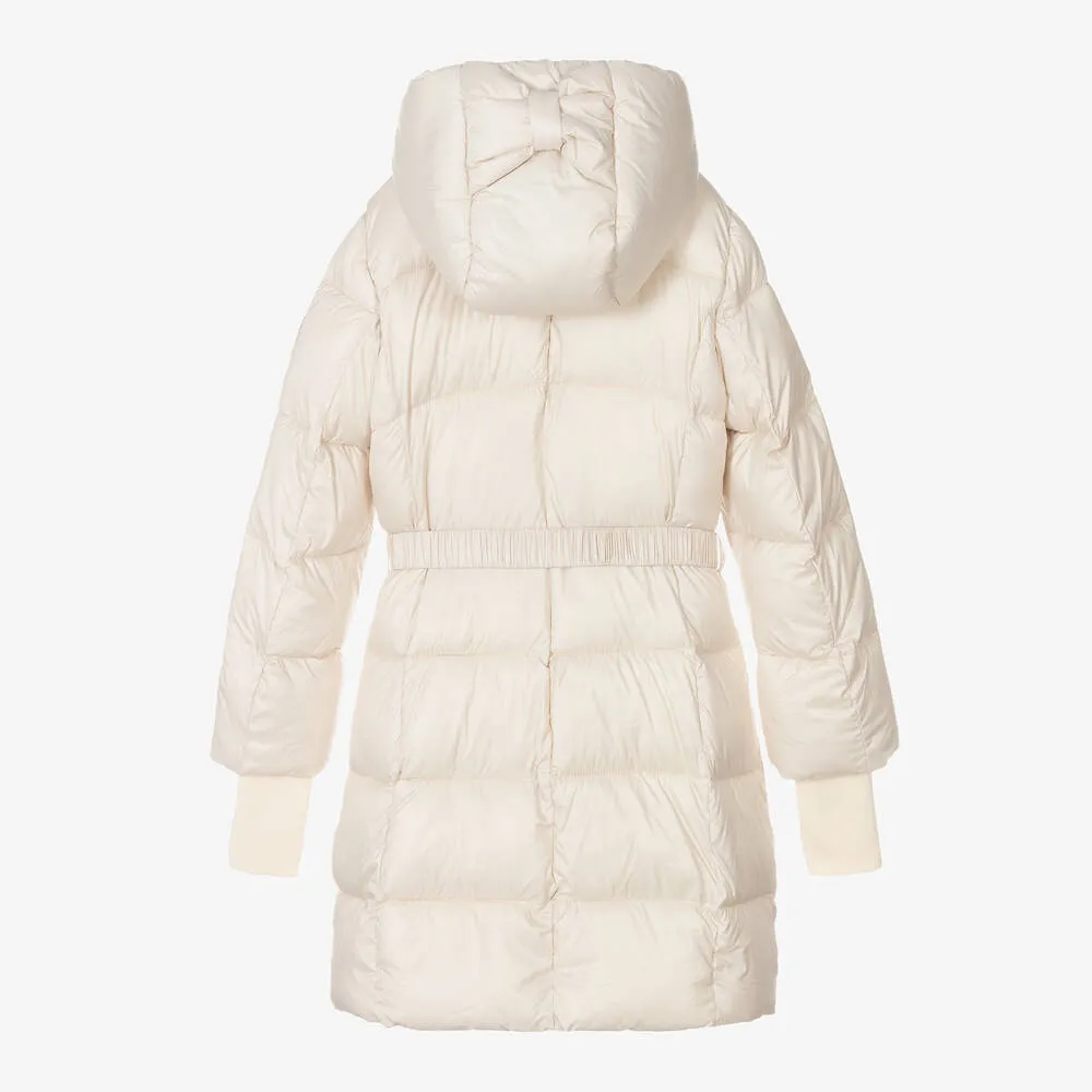 Teen Girls Ivory Puffer Coat