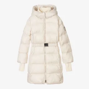 Teen Girls Ivory Puffer Coat