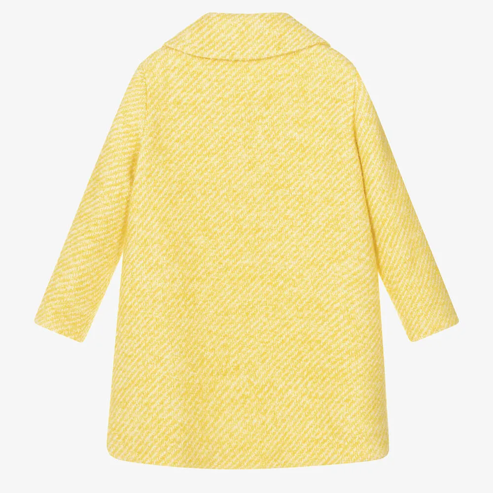 Teen Girls Yellow Tweed Coat