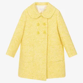 Teen Girls Yellow Tweed Coat