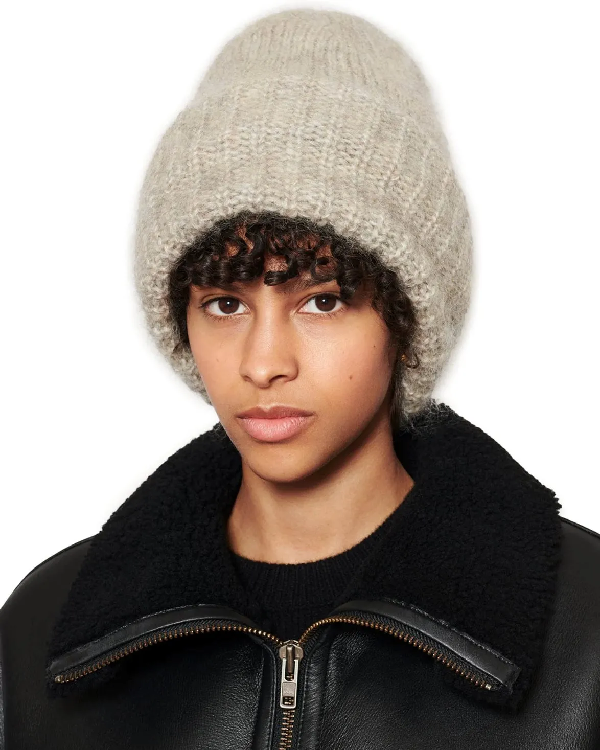 Teurn Studios Mohair Beanie Light Beige Melange