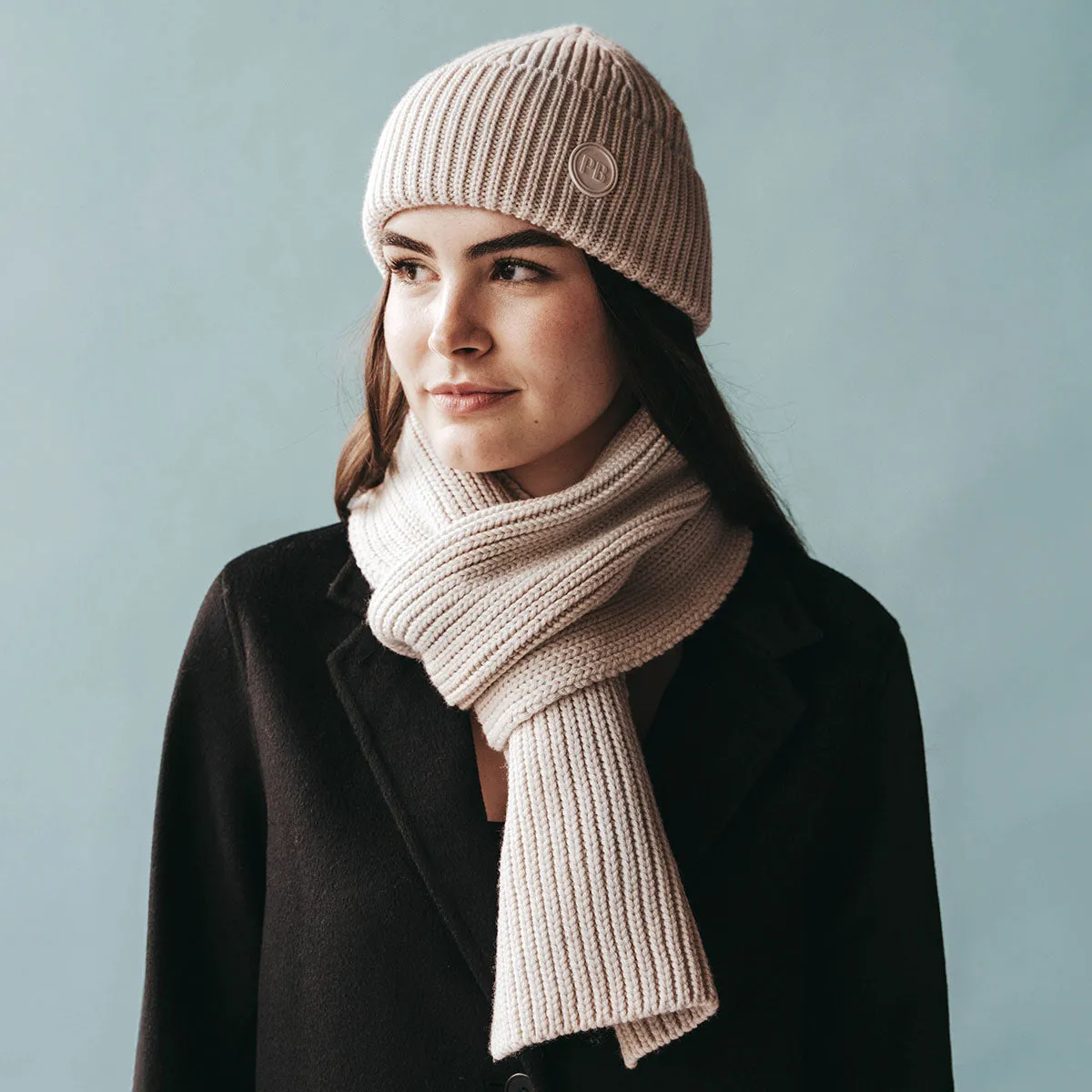 The Sauna Beanie and Scarf Birch Set