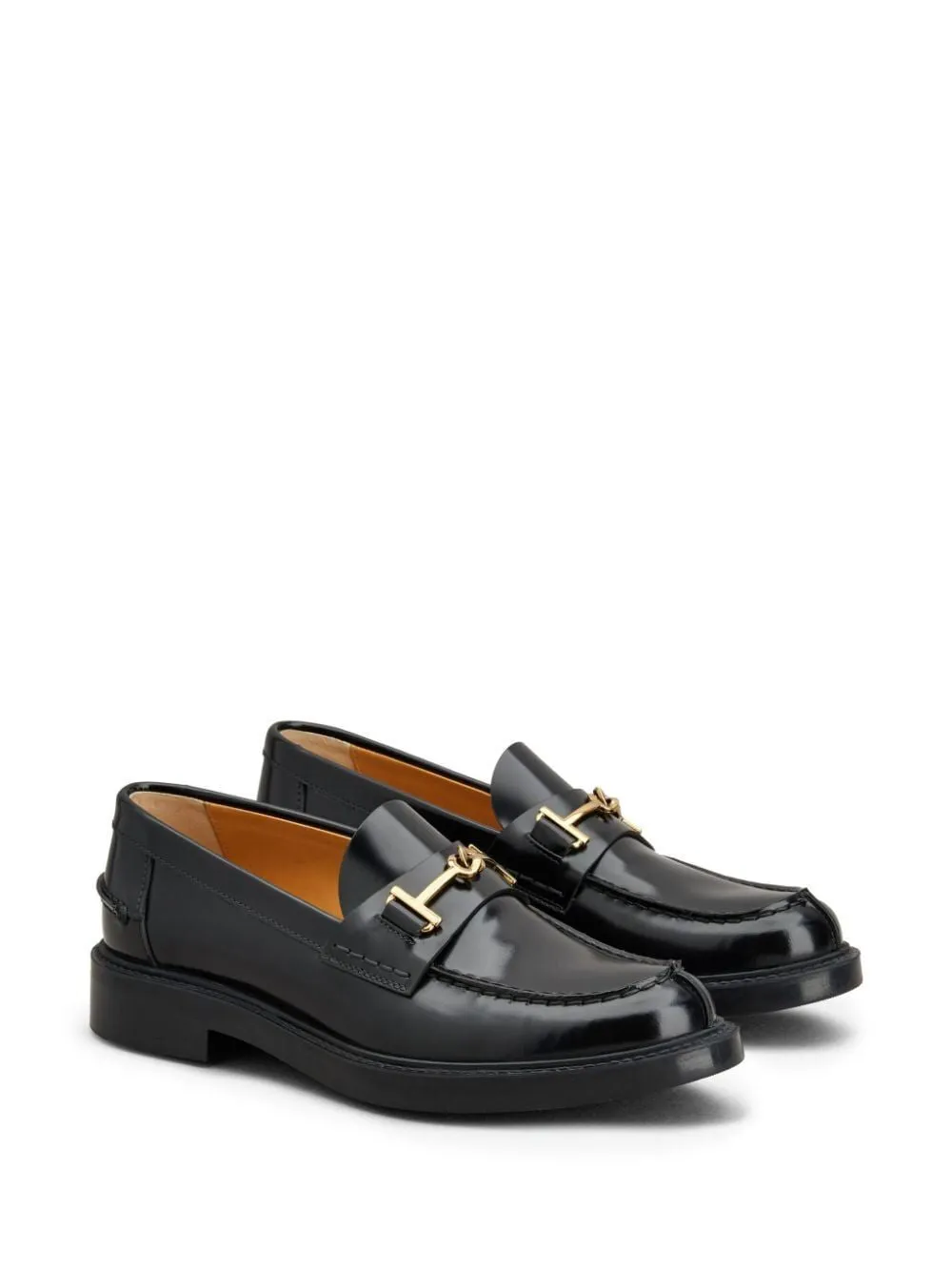 TOD'S Elegant Calfskin Loafers with Gold-Tone Horsebit