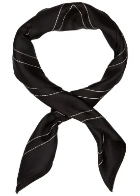 TOTEME Black logo-embroidered silk scarf 
                         
                     
                