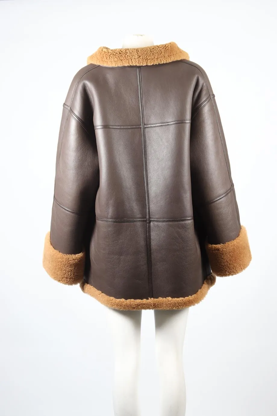 TOTEME SHEARLING AND LEATHER JACKET JACKET MEDIUM-LARGE