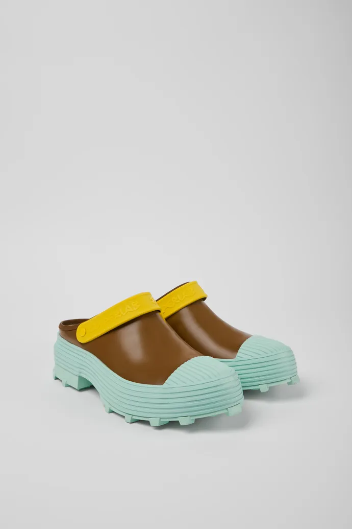 Traktori Multicolored leather clogs