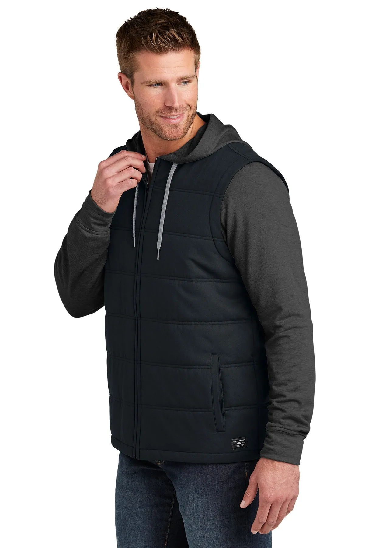 TravisMathew Tides Up Hooded Custom Jackets, Black/ Black Heather