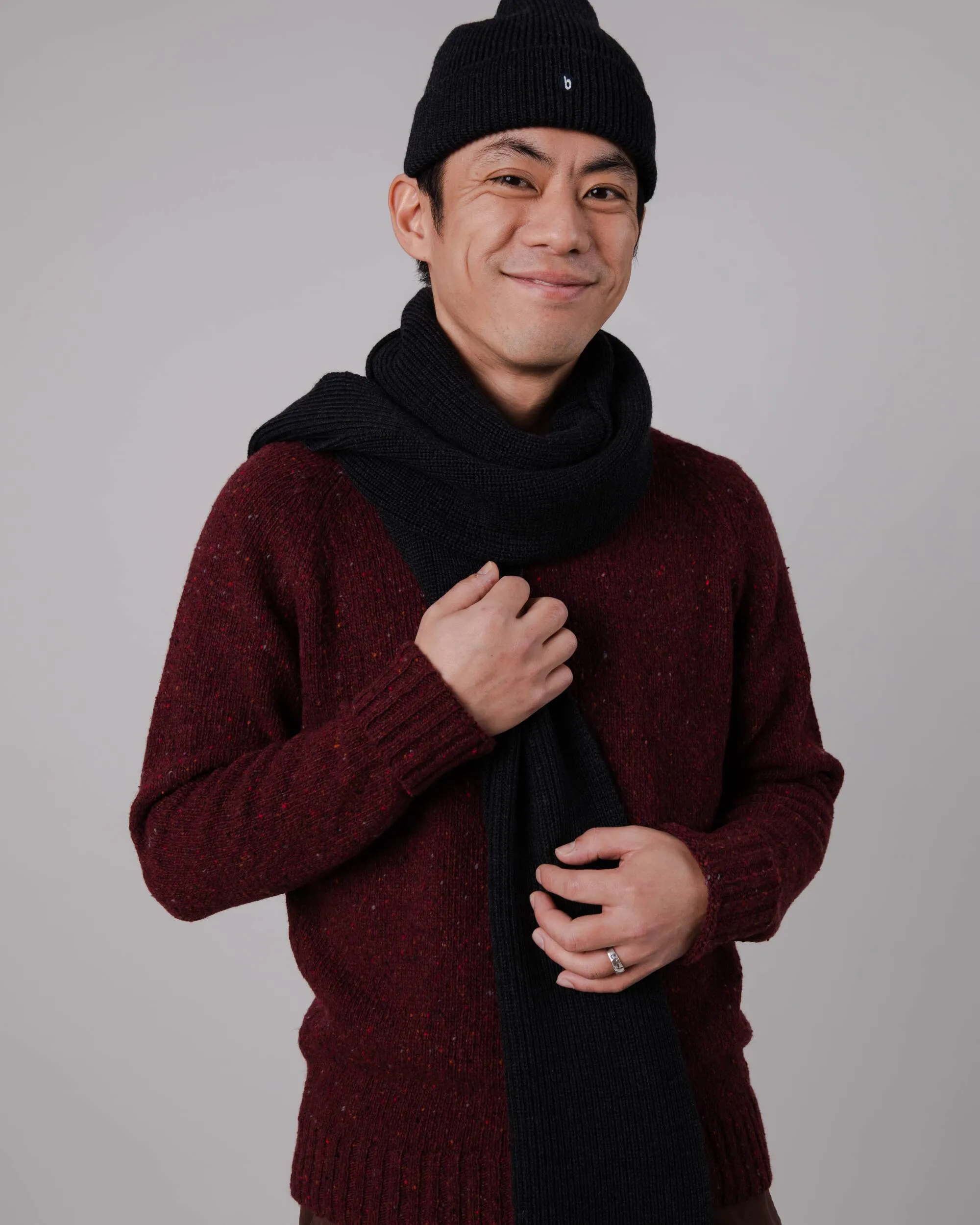 Waterfront Wool Scarf Black