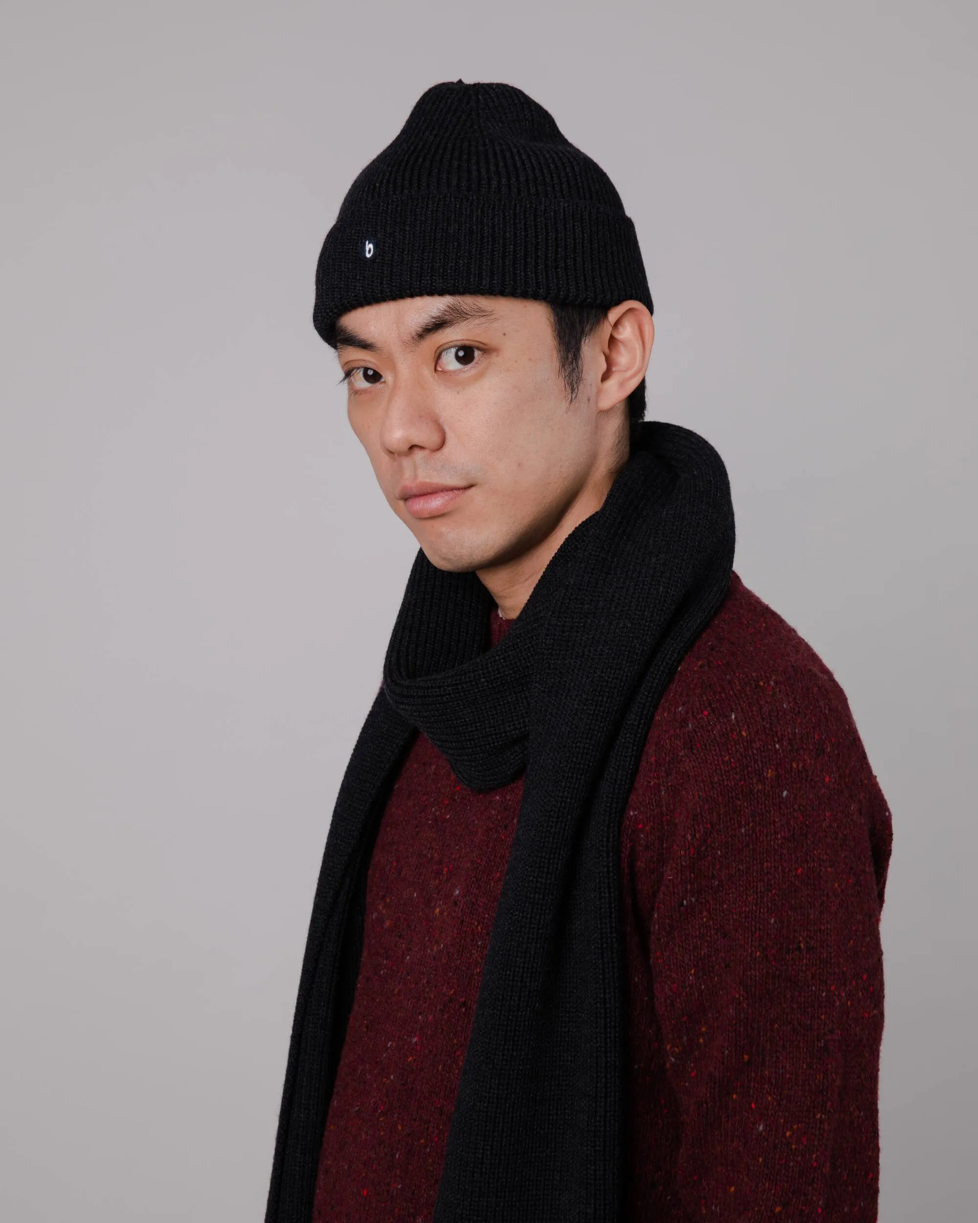 Waterfront Wool Scarf Black