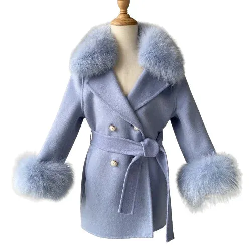 Winter-Autumn Children's Cashmere Coat for Girls