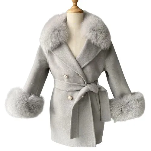 Winter-Autumn Children's Cashmere Coat for Girls