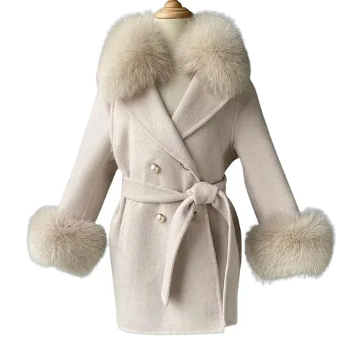 Winter-Autumn Children's Cashmere Coat for Girls