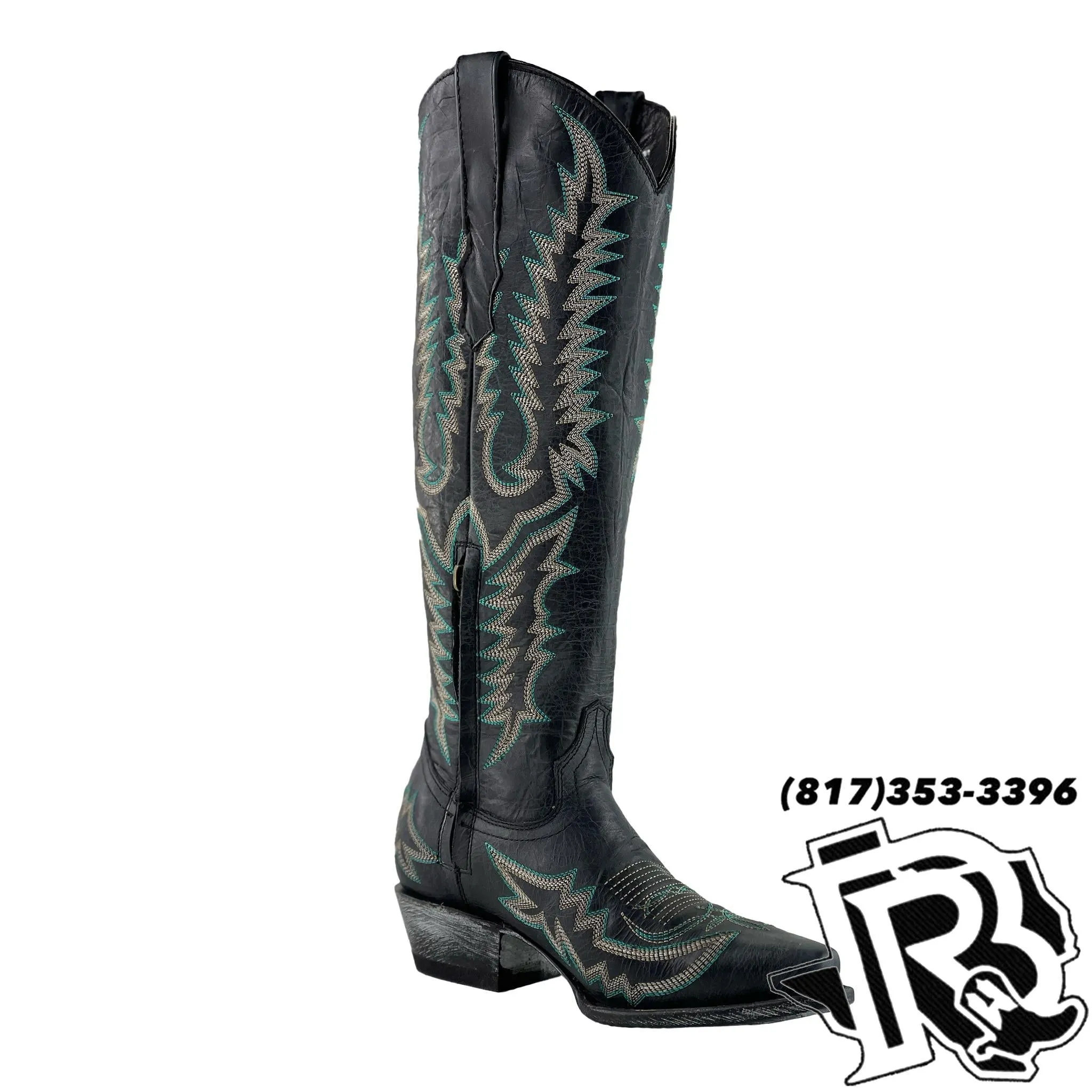 WOMEN BOOTS | MATTE BLACK TALL TOP WESTERN BOOT