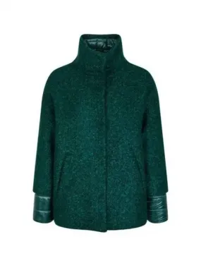 Women s Padded Cuffs Sub Zero Jacket Dark Green 271076