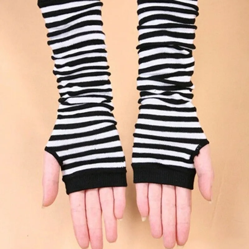 Women Warmer Gloves Long Knitted Wrist Arm Hand Warmer Fingerless MittenSM6