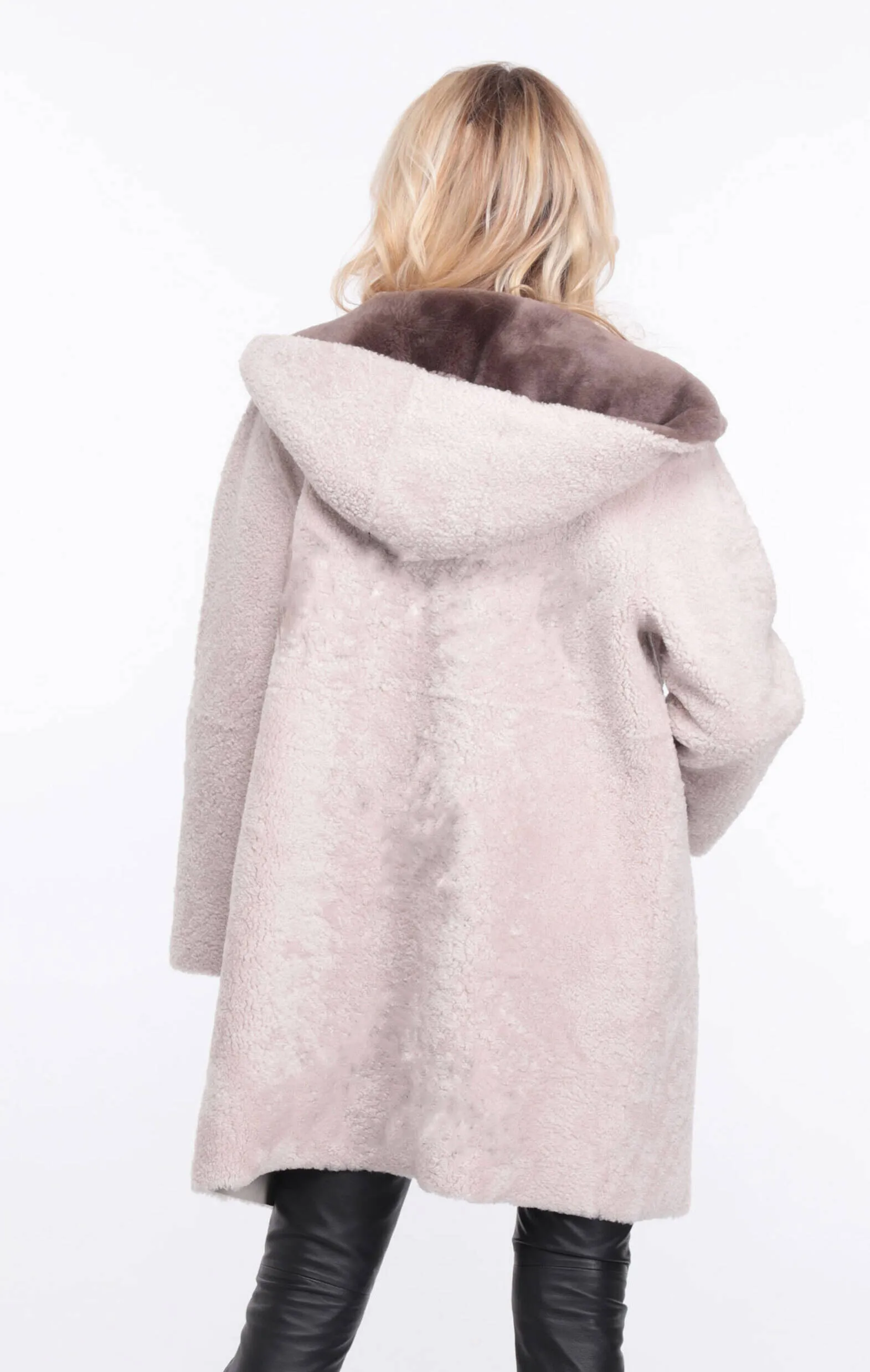 Women's ecru sheepskin coat valere