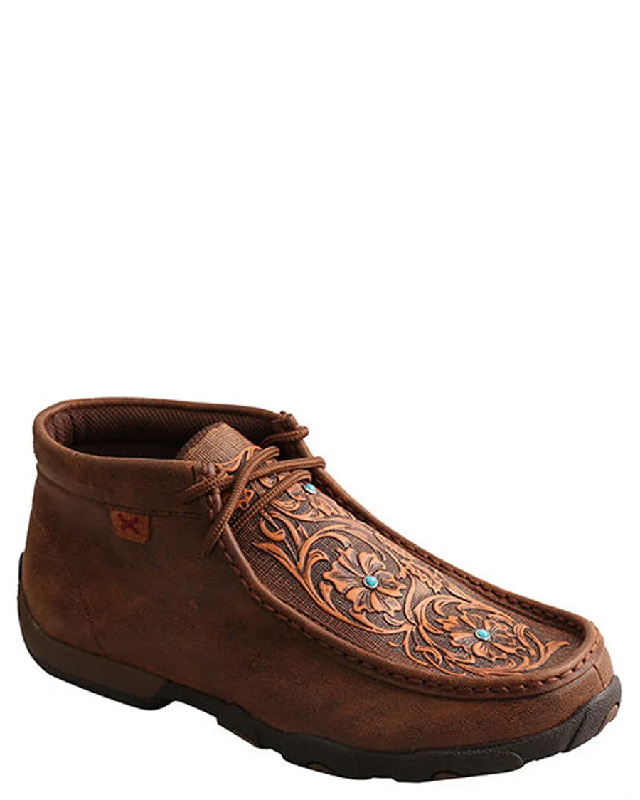 Women's Floral Tooled Driving Moccasins