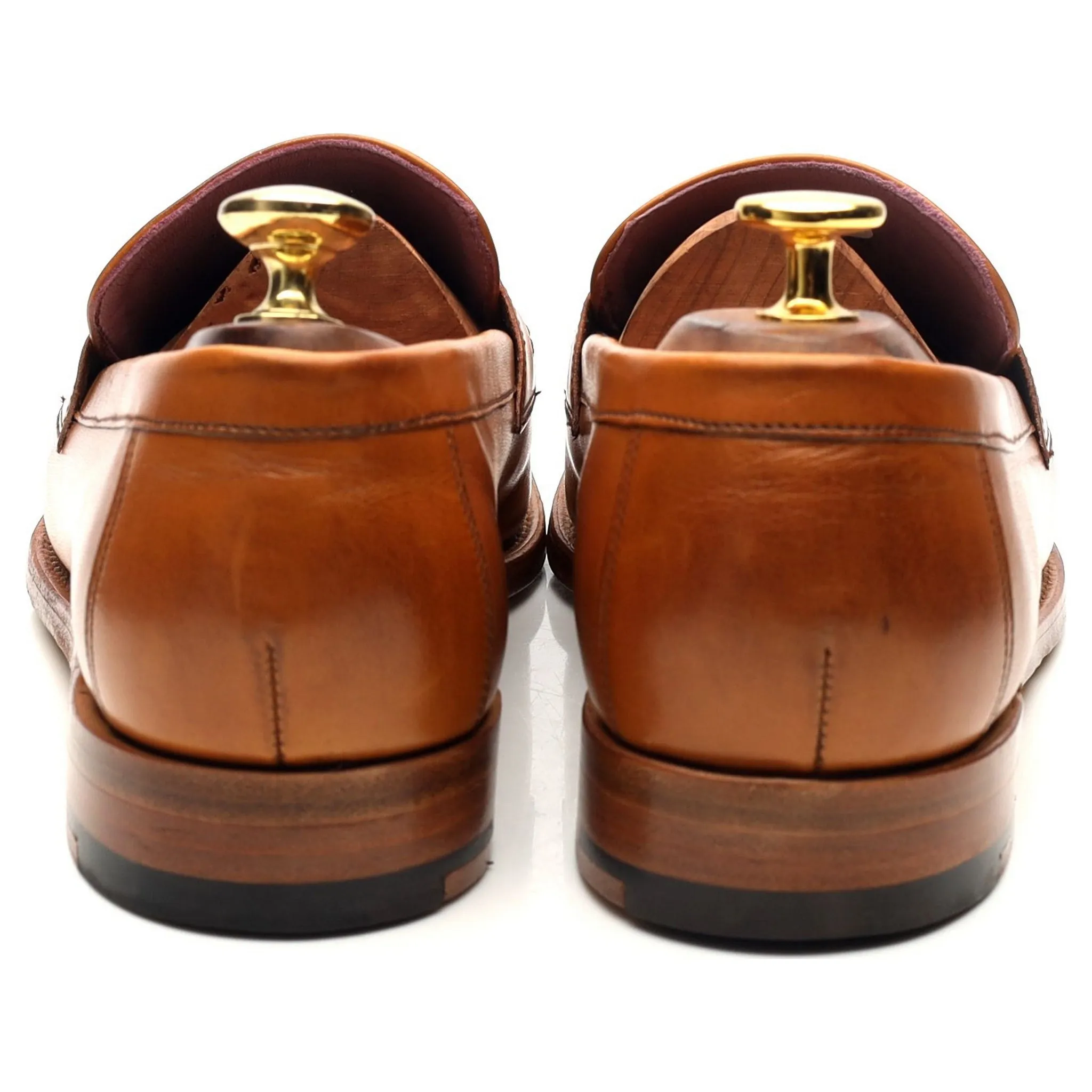 Women's 'Imogen' Tan Brown Leather Tassel Loafers UK 6.5 D