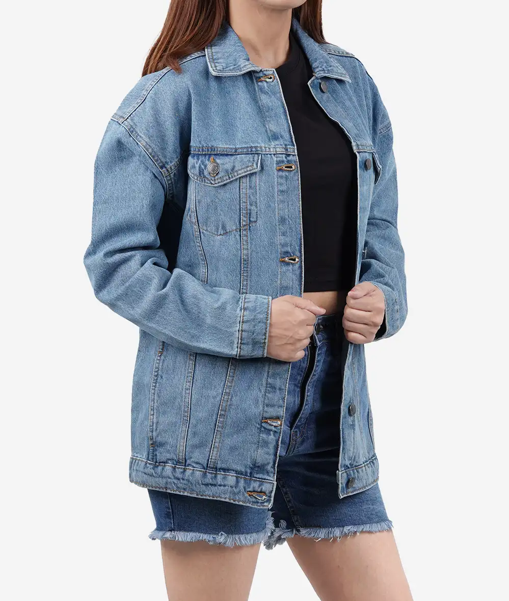 Womens Oversized Light Blue Denim Jacket 