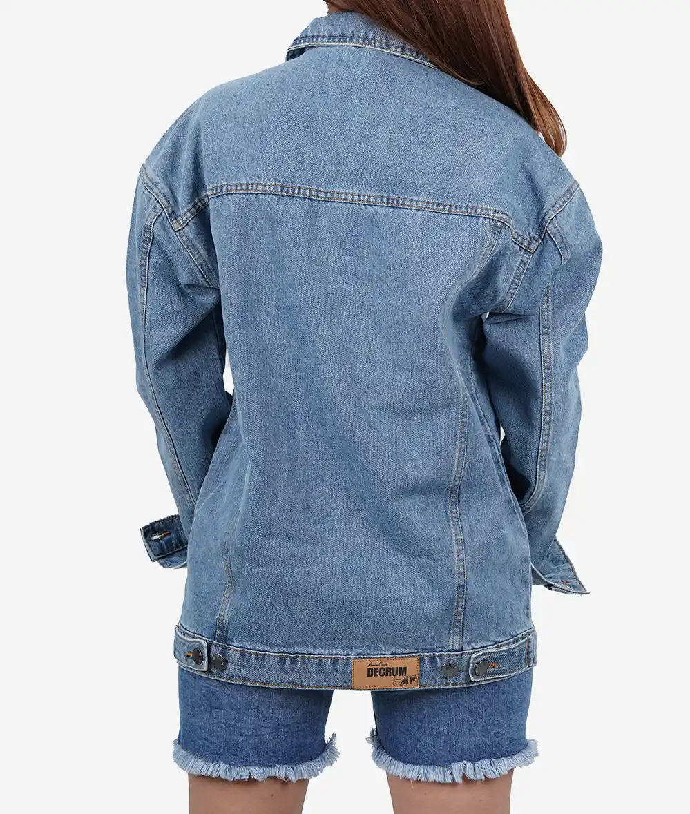 Womens Oversized Light Blue Denim Jacket 