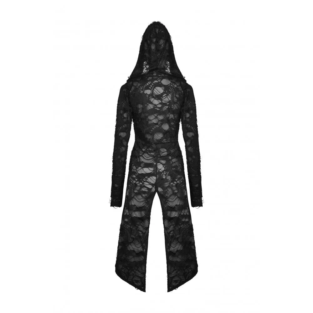 Women's Punk Split Ripped Coat with Hood