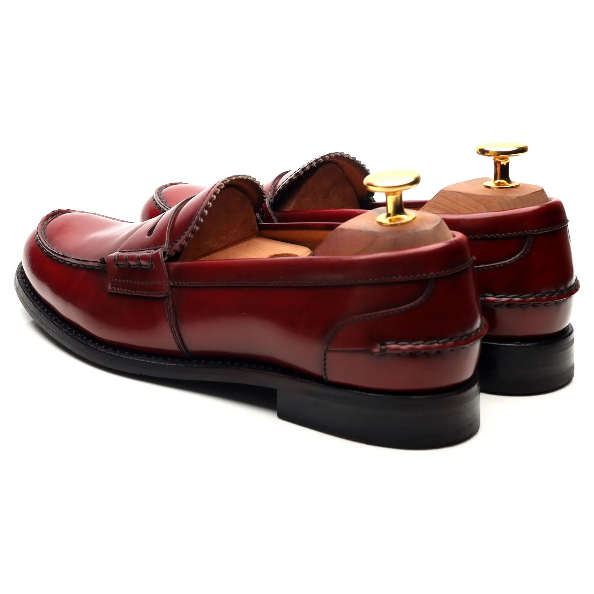 Women's 'Sally' Red Leather Loafers UK 4