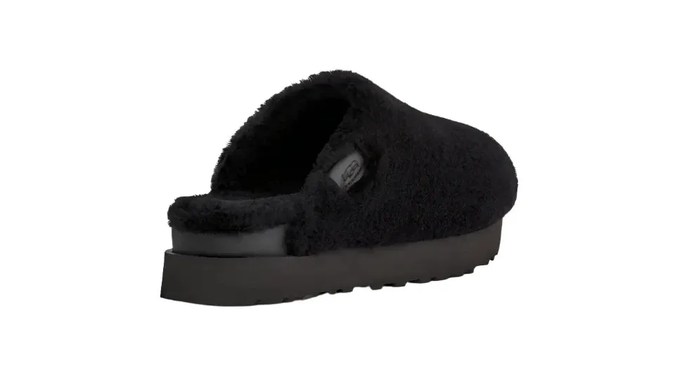 WOMENS UGG FUZZ SUGAR SLIDE BLACK SLIPPER | BLACK