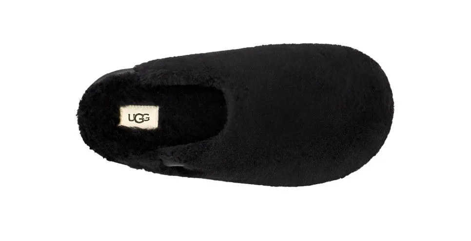 WOMENS UGG FUZZ SUGAR SLIDE BLACK SLIPPER | BLACK