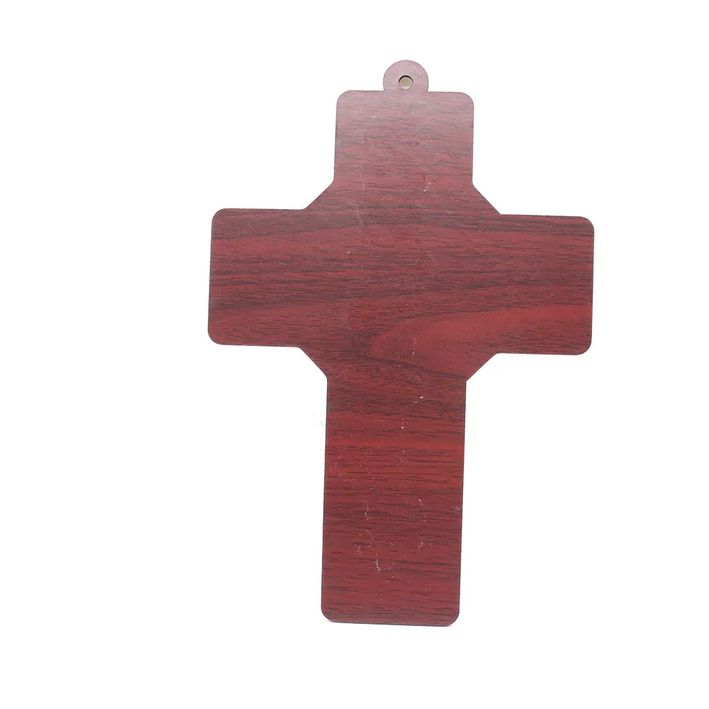 Wood Wall Picture Cross - Divine Mercy/Resurrection/Stations of the Cross - 20cm