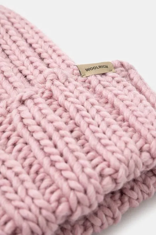 Woolrich wool beanie Chunky Beanie pink color thick knit CFWWAC0196FRUF0766