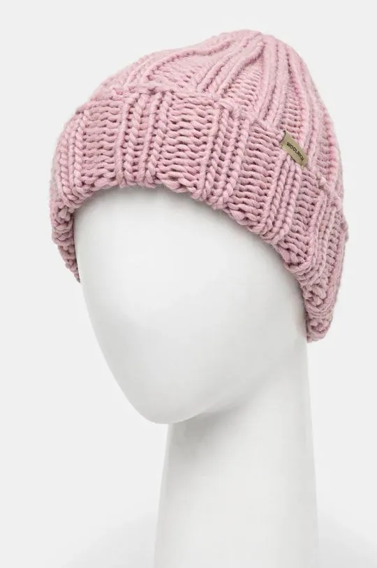 Woolrich wool beanie Chunky Beanie pink color thick knit CFWWAC0196FRUF0766